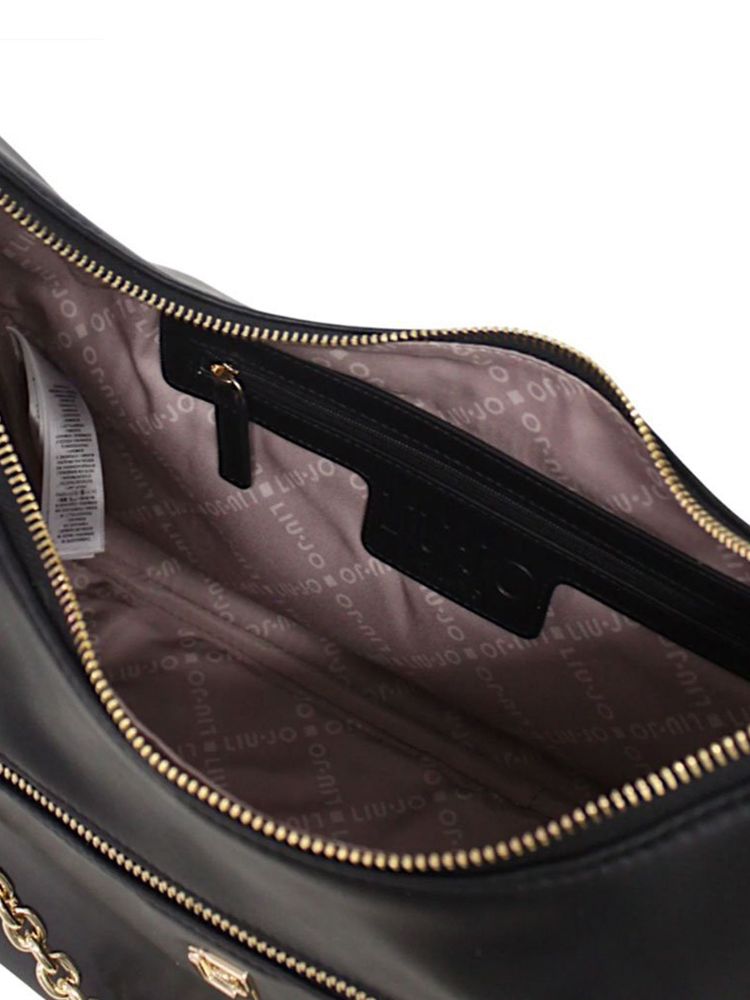 Liu Jo Soft Polyurethane Crescent Hobo Bag — Black