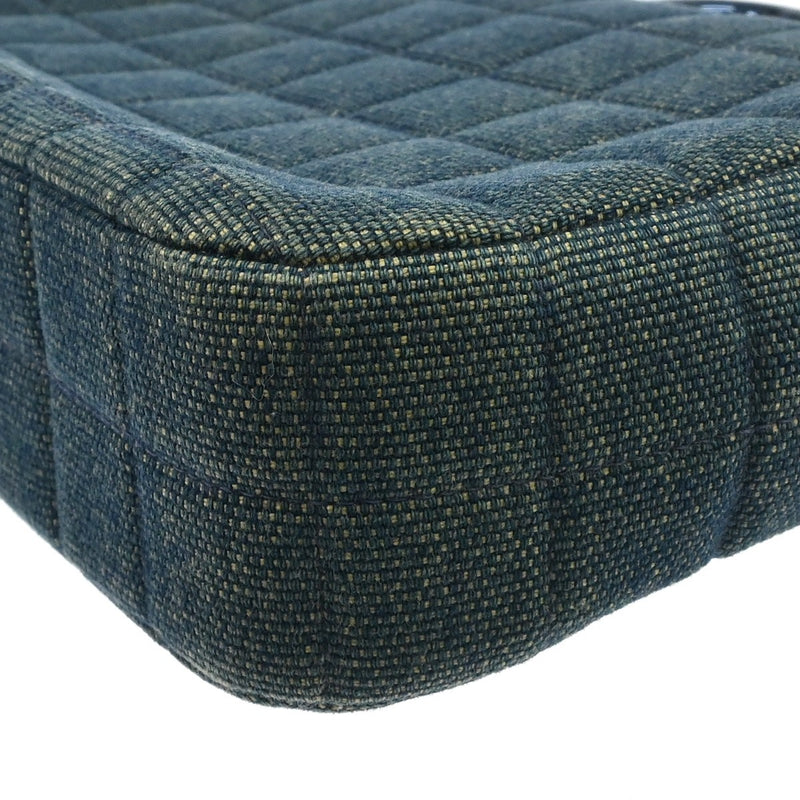 Chanel Chocolate Bar Mademoiselle Top Handle Quilted Denim Blue Denim_jeans Bag
