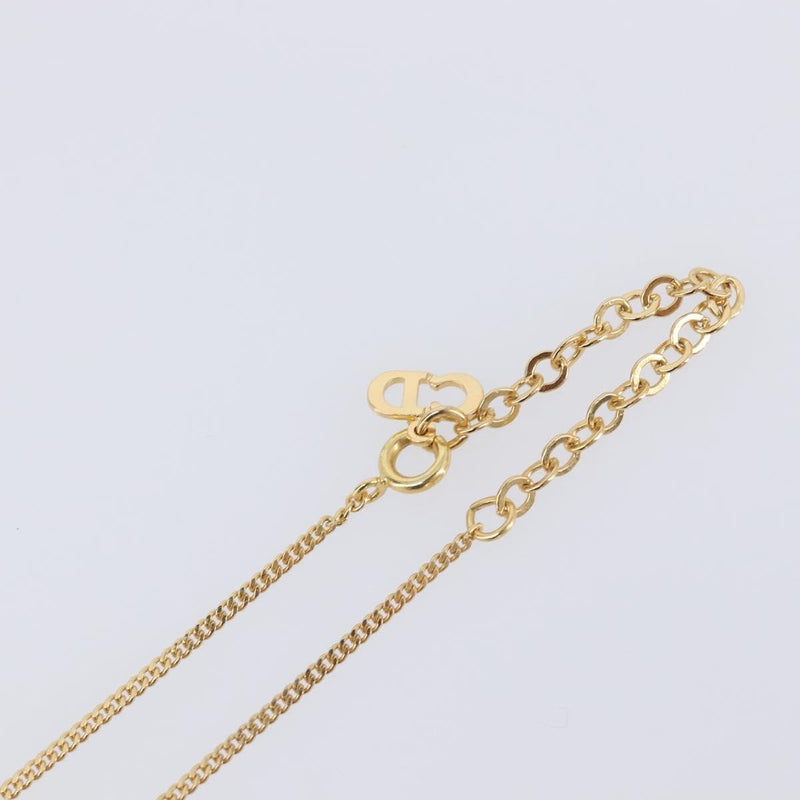 Christian Dior Cd Long Metal With Beads Gold Bijoux