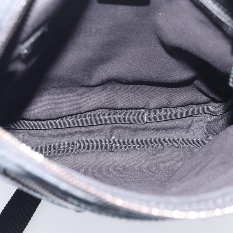 Gucci Front Zip Messenger Canvas And Leather Black