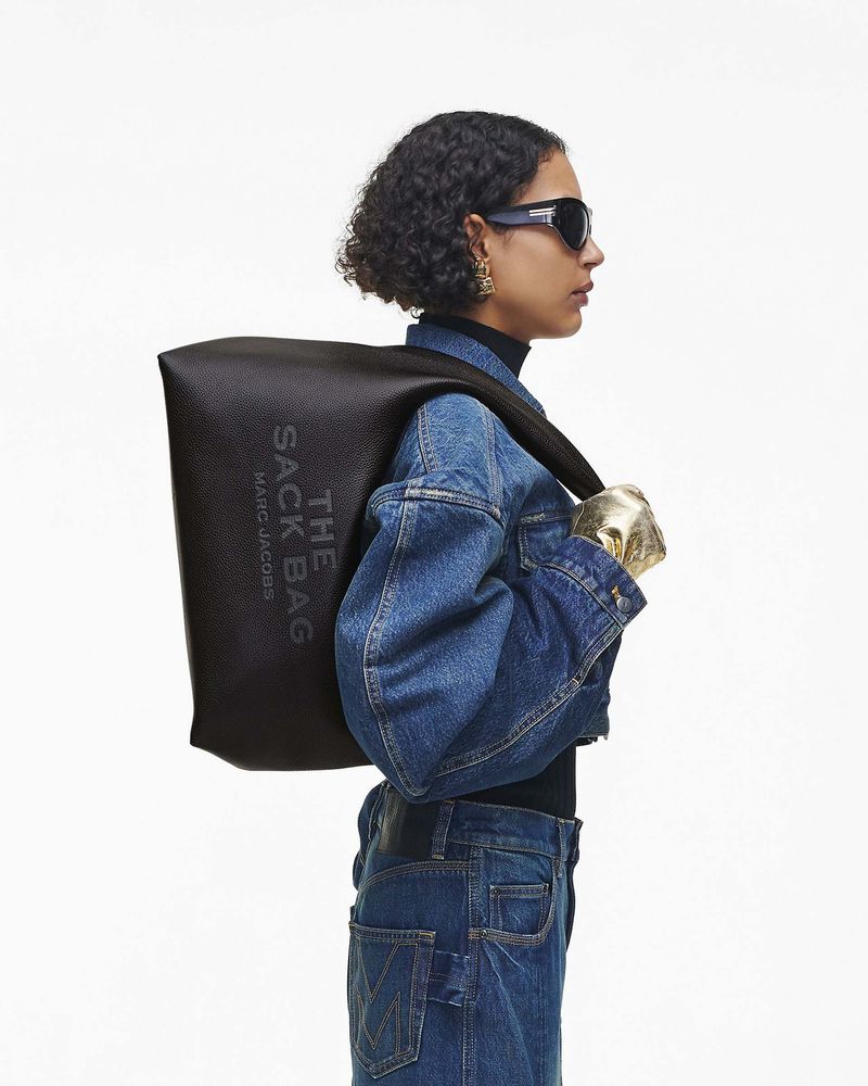 Marc Jacobs Pebbled Leather Shoulder Bag — Black Cow