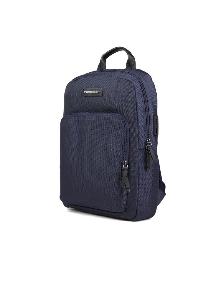 Momo Design Polyamide-Nylon With Leather Accents Backpack — Navy Polyamide/nylon