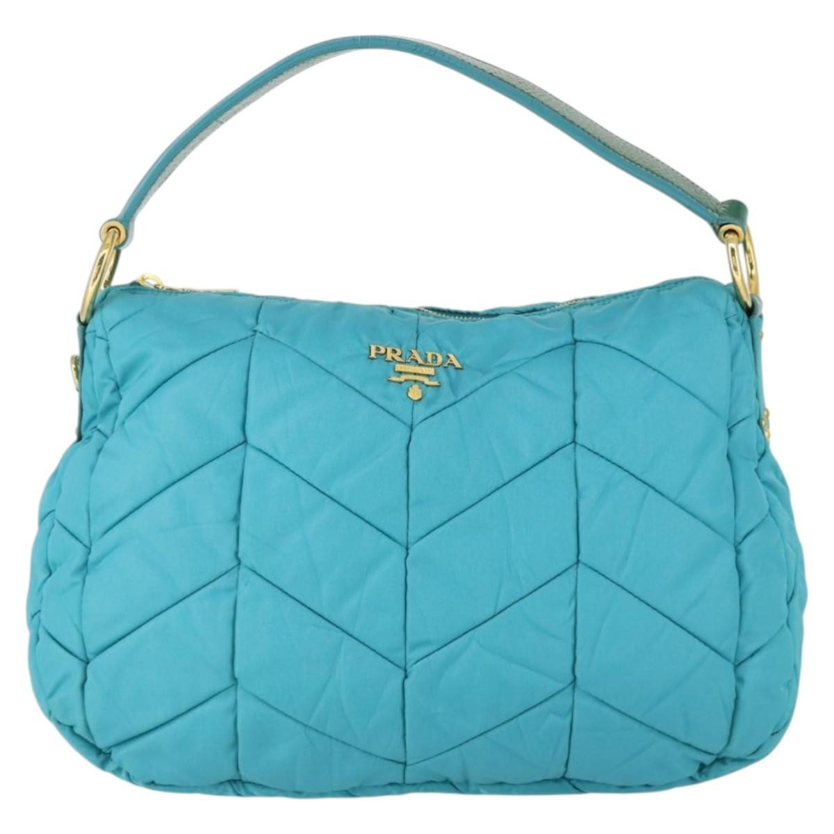 Prada Zip Hobo Chevron Tessuto Blue Nylon