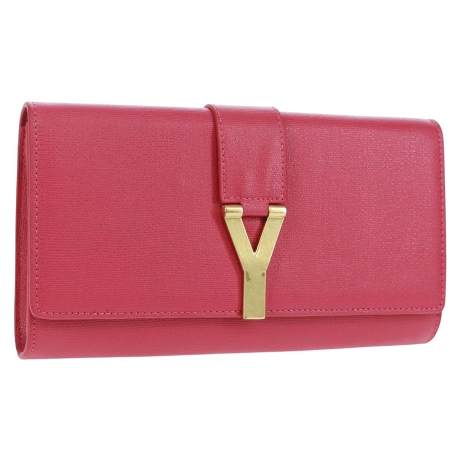 Saint Laurent Chyc Clutch Leather Pink
