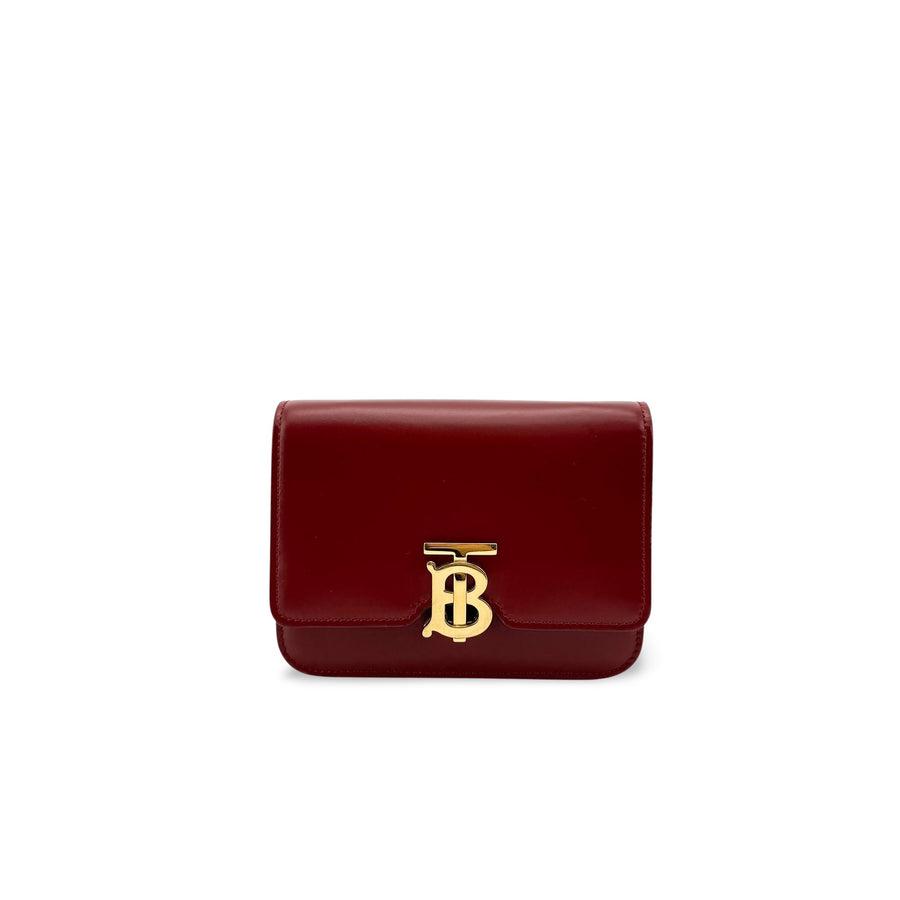 Burberry Tb Flap Leather Red Bag