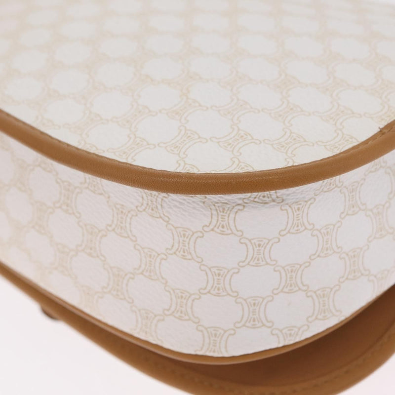 Celine Macadam Shoulder Canvas White Bag