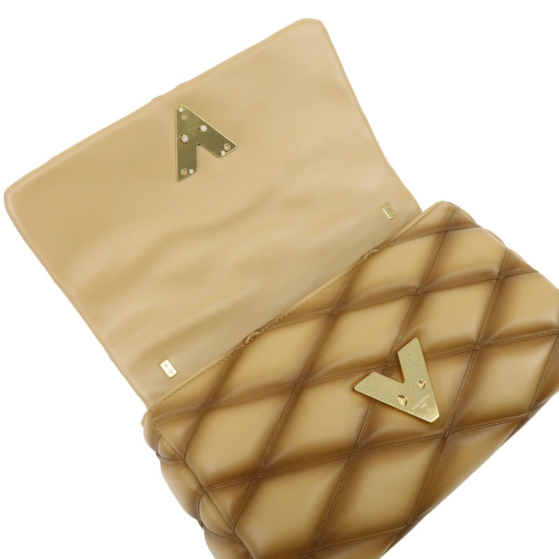 Louis Vuitton Go-14 Nm Malletage Leather Beige Bag