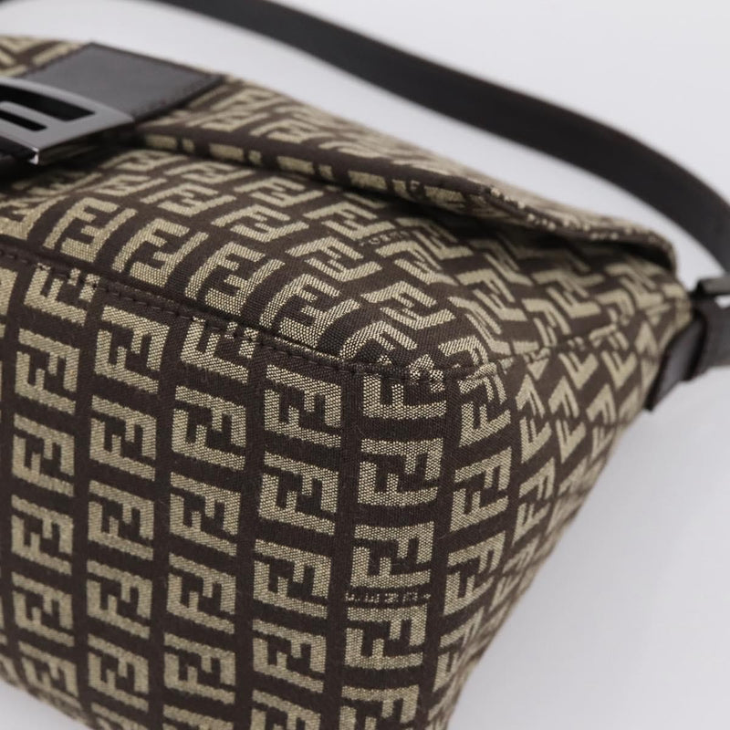 Fendi Mamma Baguette Zucchino Canvas Brown Bag