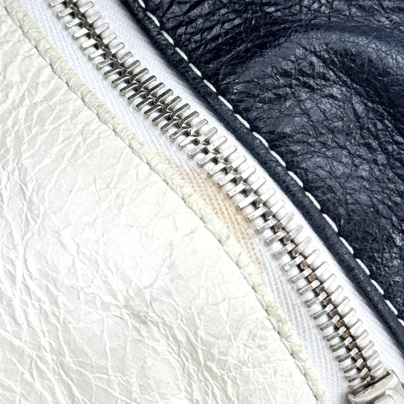 Balenciaga Bazar Striped Leather Black Bag