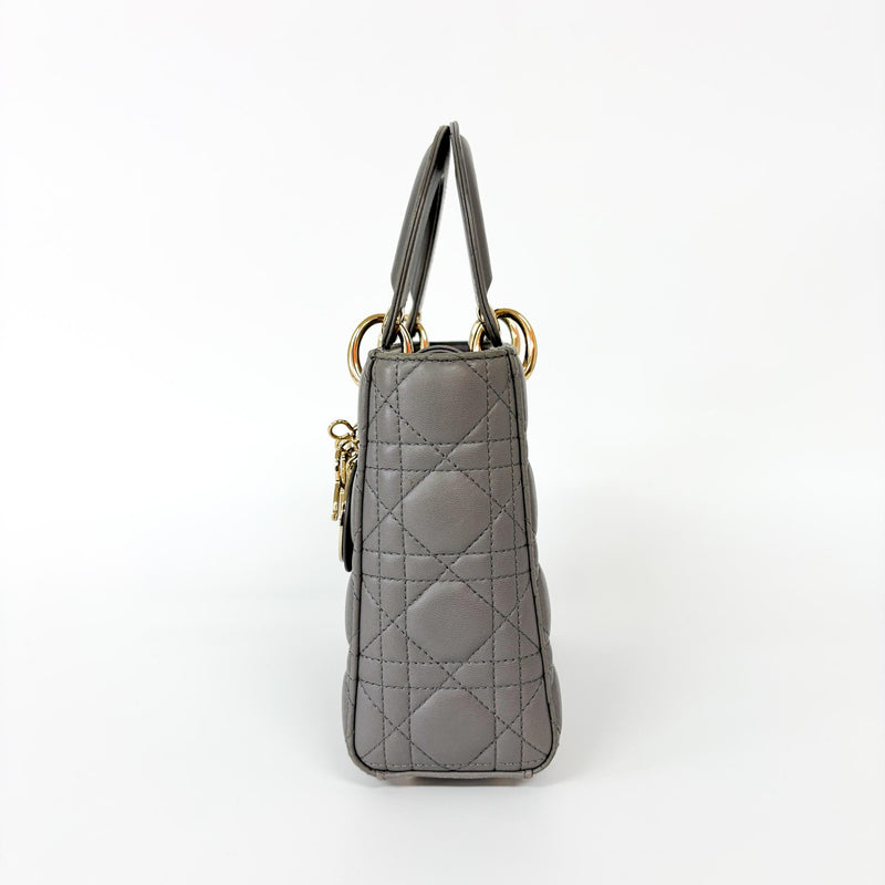 Christian Dior Lady Gray Calfskin Bag