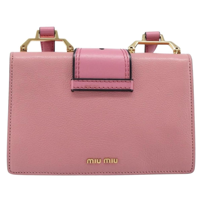 Miu Miu Madras Crystal Flap Leather Pink Bag
