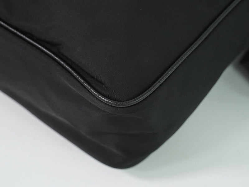 Prada Front Zip Messenger Quilted Tessuto Black Nylon