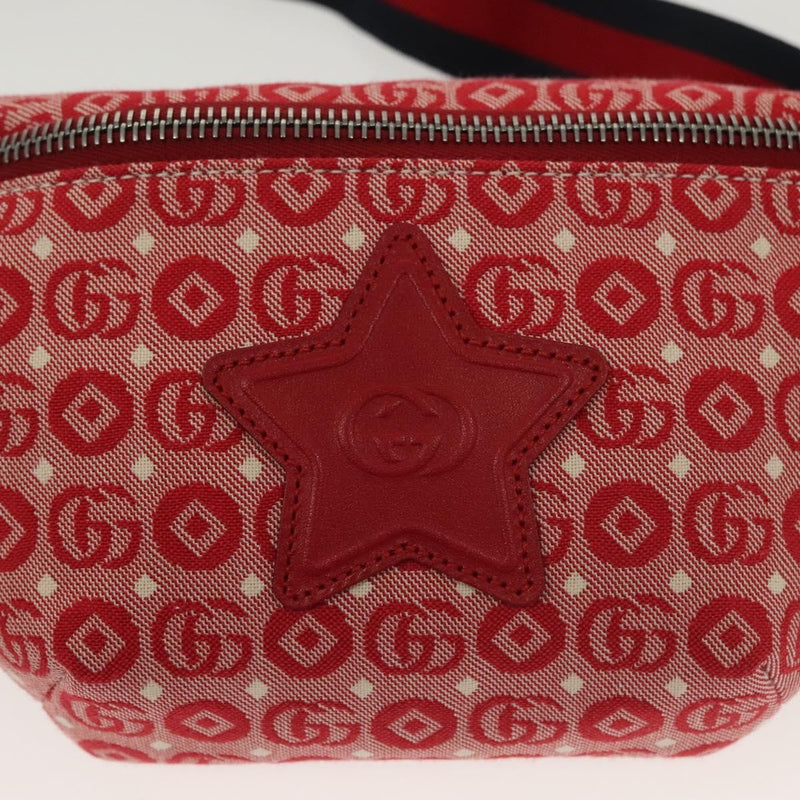 Gucci Childrens Belt Printed Gg Coated Canvas Red Bag