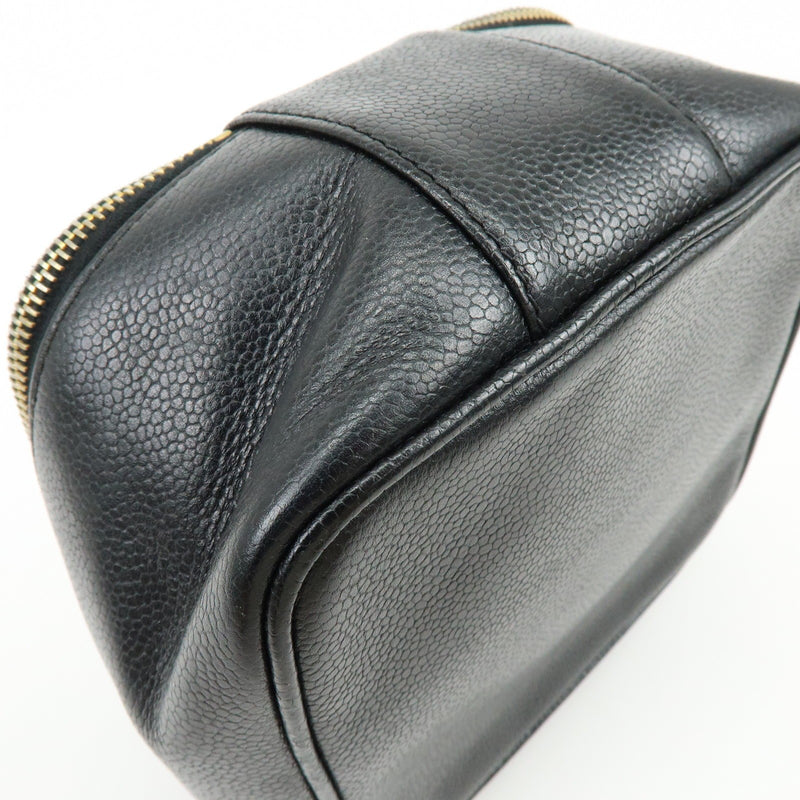 Chanel Vintage Timeless Cosmetic Case Caviar Black Leather Bag