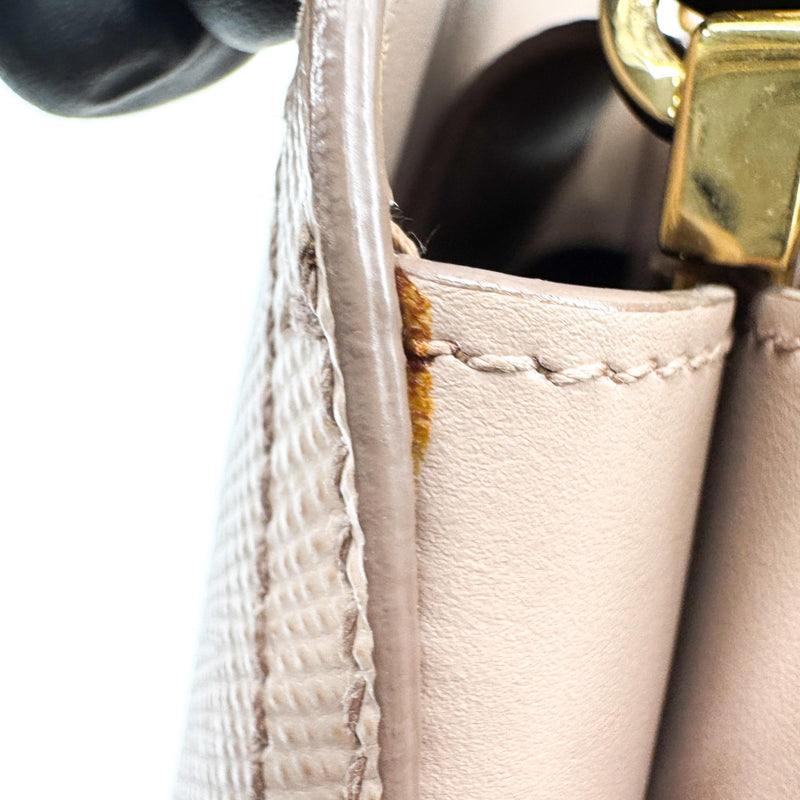 Prada Matinee Top Handle Saffiano Leather Beige Bag