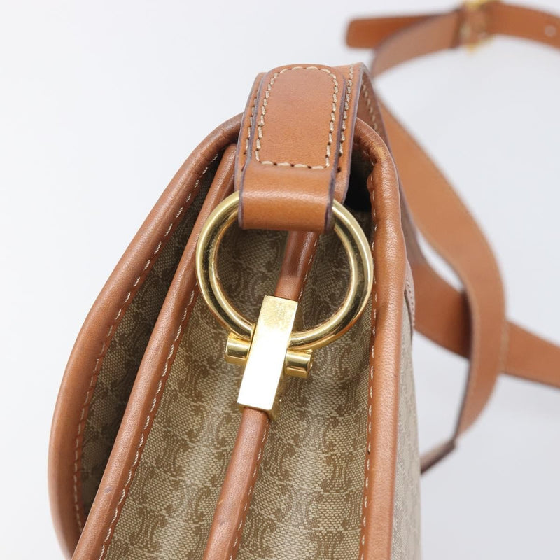 Celine Macadam Shoulder Canvas Beige Bag