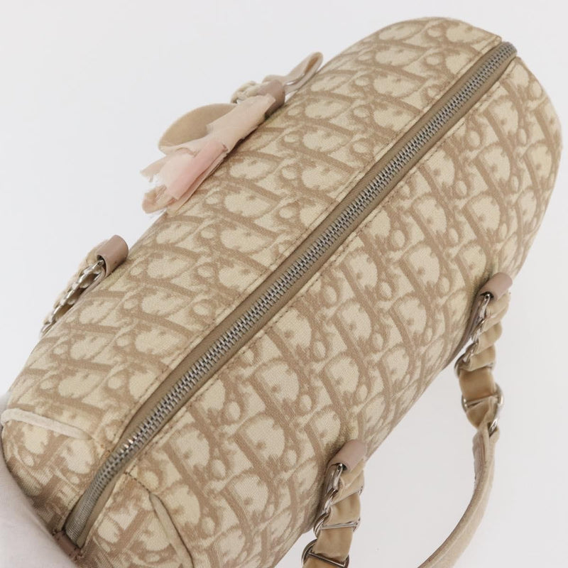Christian Dior Vintage Trotter Romantique Zip Diorissimo Coated Canvas Beige Bag