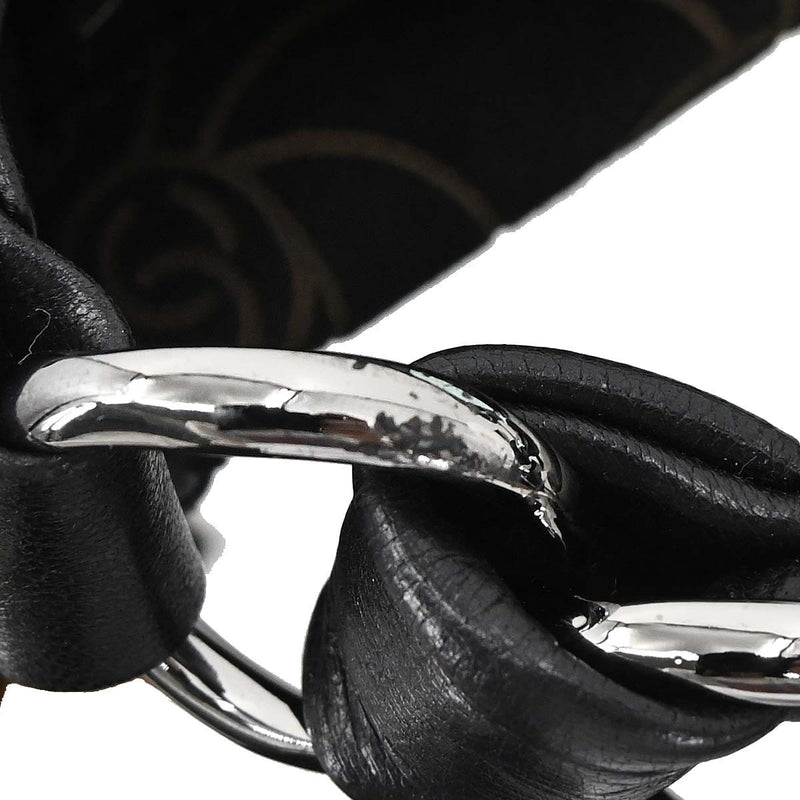 Chanel Camellia Chain Embossed Suede Black Bag