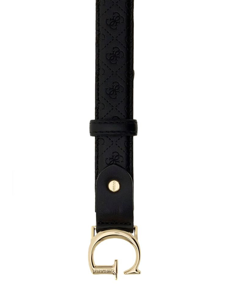 Guess Monogram Buckle Belt — Black Polyester