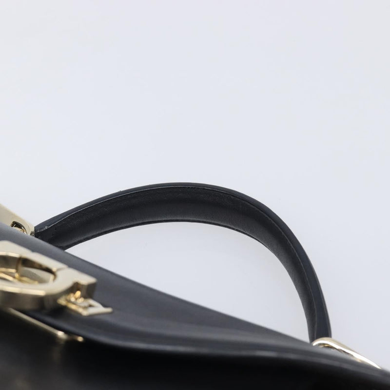Salvatore Ferragamo Sofia Rainbow Saddle Leather Black Bag