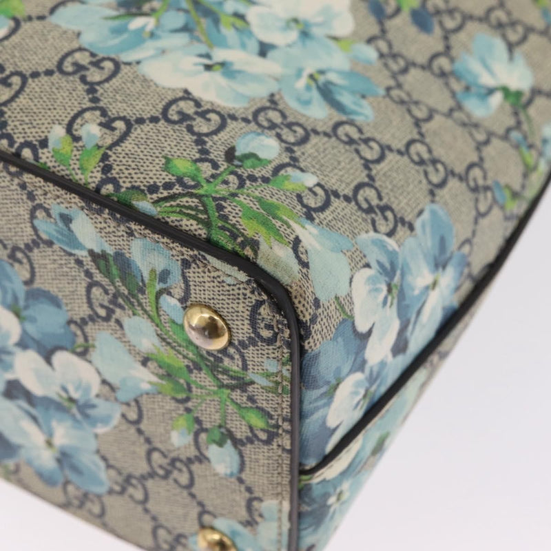 Gucci Linea A Convertible Blooms Print Gg Coated Canvas Navy Bag