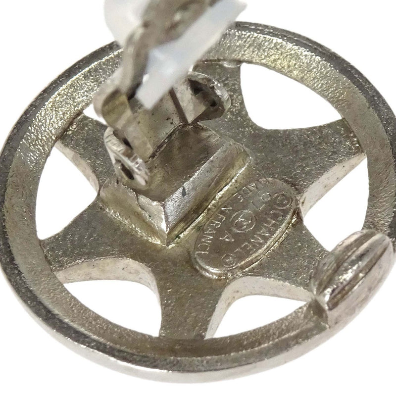 Chanel Vintage Cut-Out Cc Clip-On Metal Silver Silver_plated Bijoux