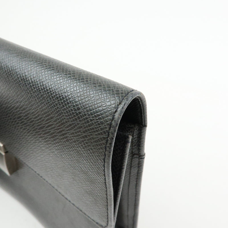 Louis Vuitton Selenga Pochette Taiga Leather Black Bag