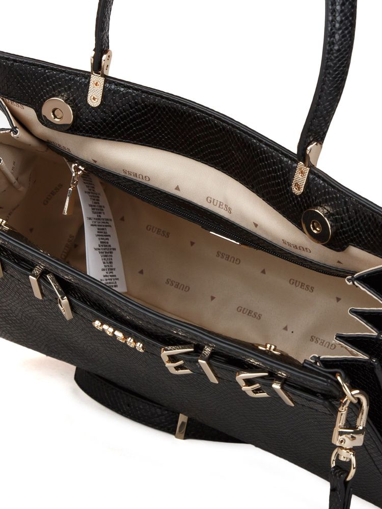Guess Dovie Shoulder Bag — Black Polyurethane