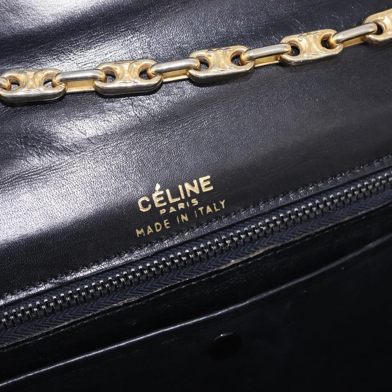 Celine Shoulder Leather Black Bag
