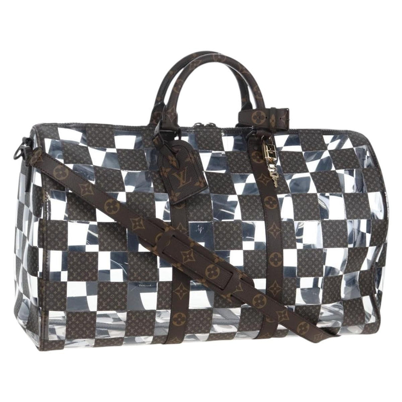 Louis Vuitton Keepall Bandouliere Monogram Chess Coated Canvas And Pvc Brown Bag
