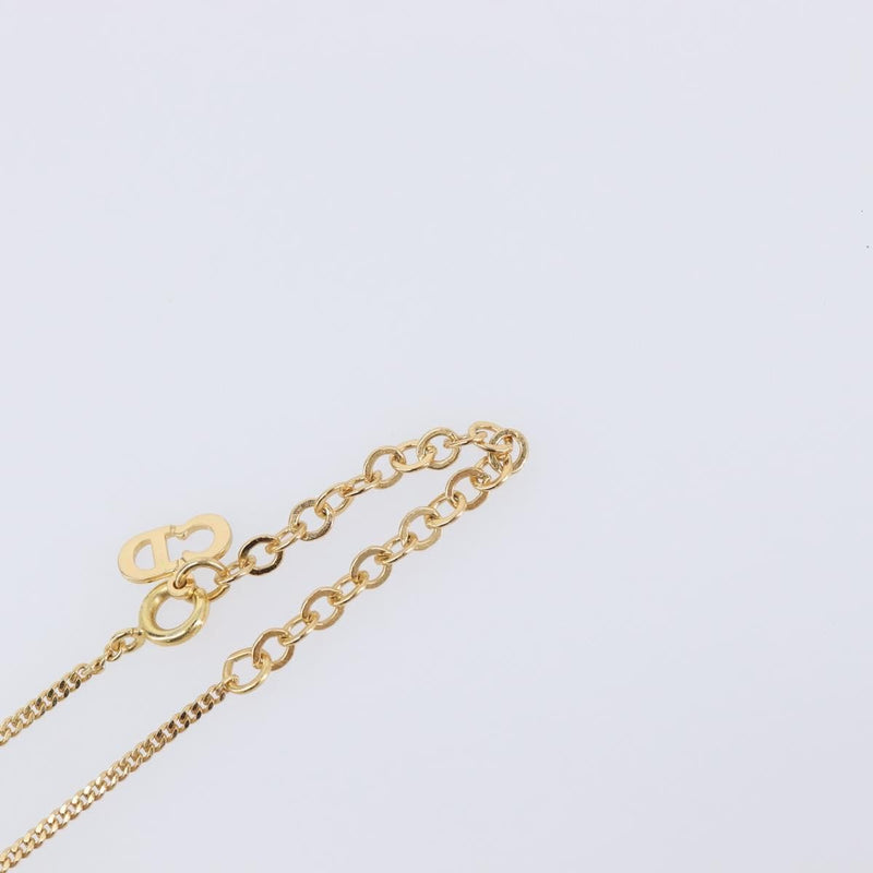 Christian Dior Cd Long Metal With Beads Gold Bijoux