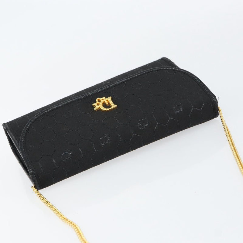 Christian Dior Vintage Honeycomb Canvas Black Bag