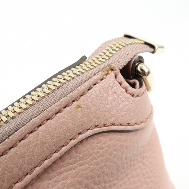 Gucci Soho Convertible Soft Top Handle Leather Pink Bag