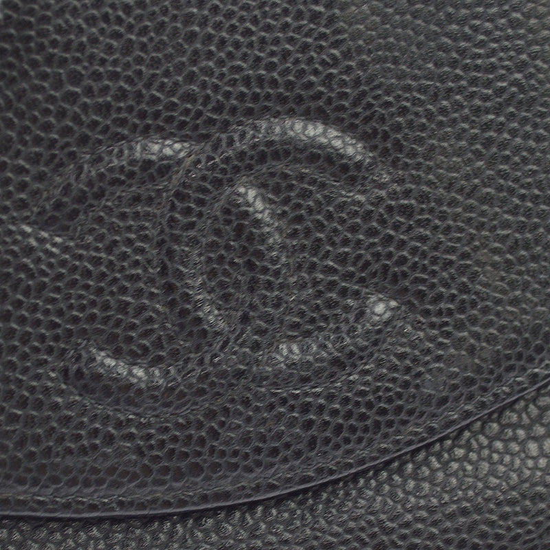 Chanel Vintage Timeless Bifold Caviar Black Leather Accessory