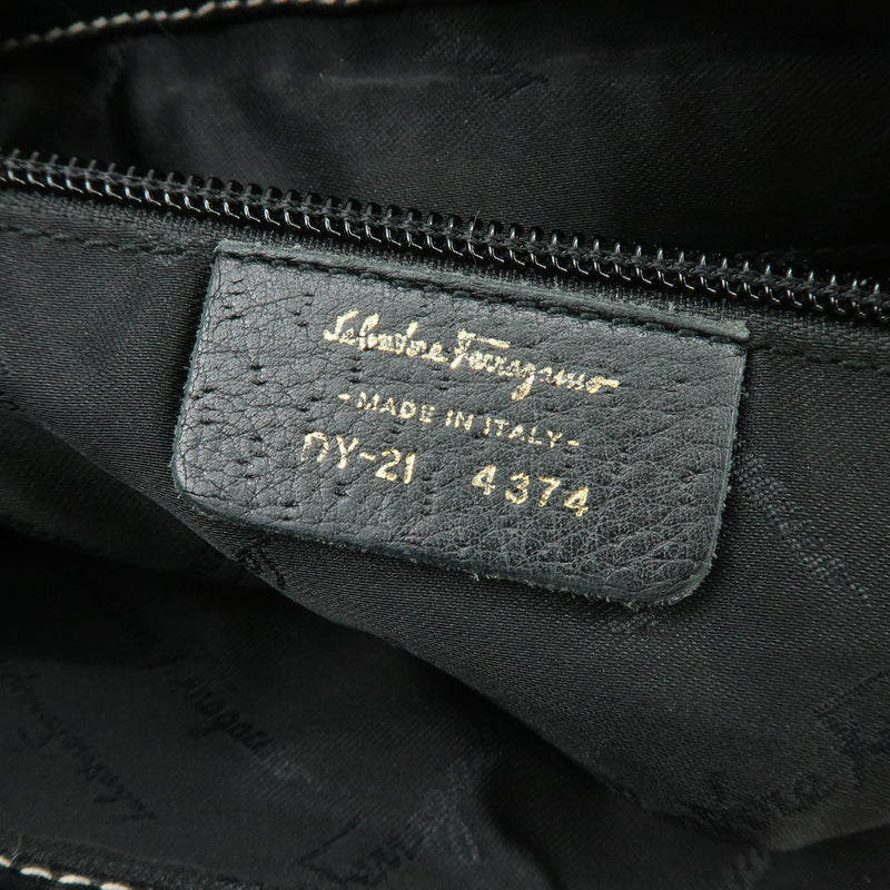Salvatore Ferragamo Gancini Leather Black Bag