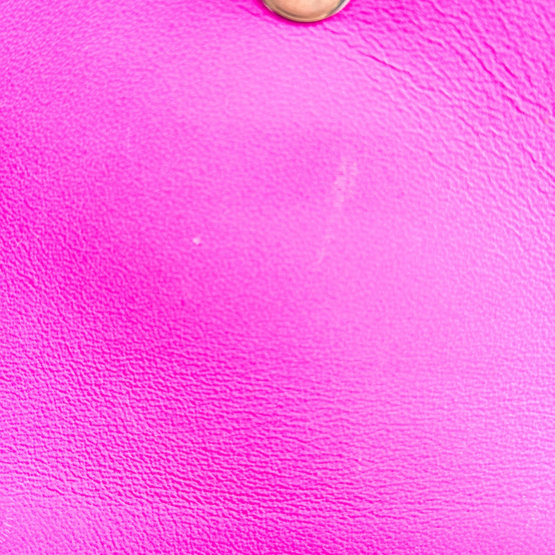 Balenciaga Hourglass Top Handle Crocodile Embossed Leather Pink Bag