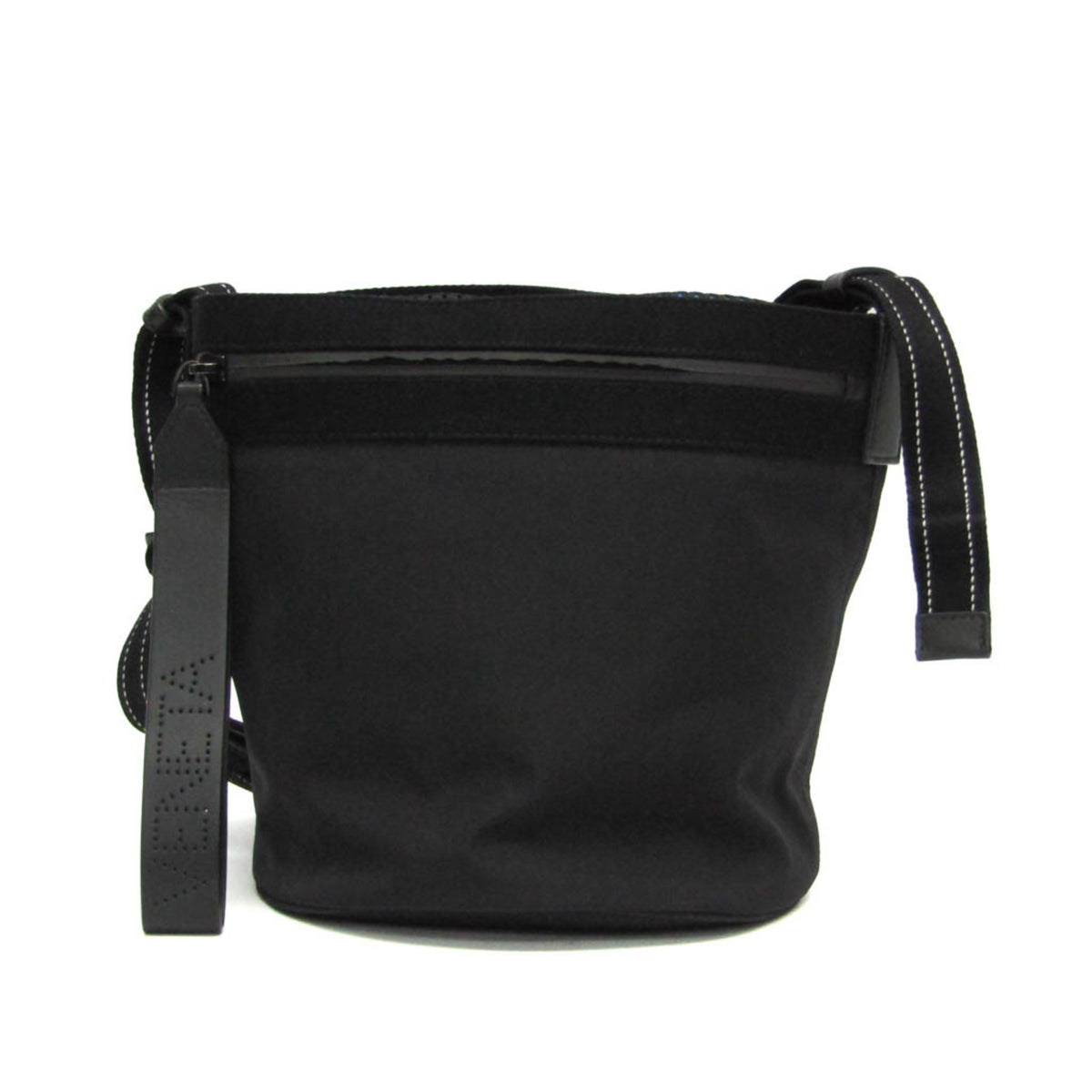 Bottega Veneta Paper Touch Bucket Nylon With Mesh Black Bag