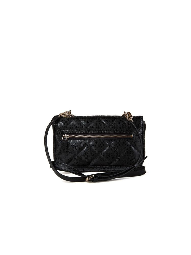 Guess Libby Flap Crossbody Bag — Black Polyurethane