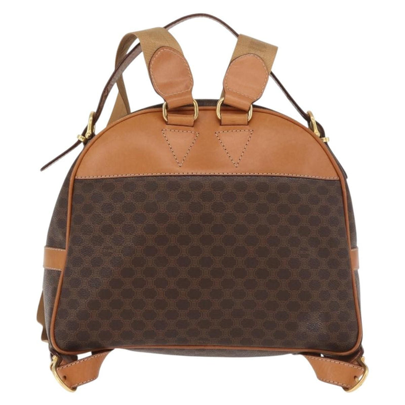 Celine Backpack Leather Brown Canvas
