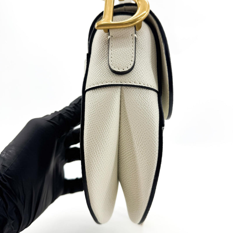 Christian Dior Saddle Leather White Bag