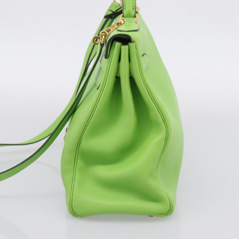 Hermes Kelly Green Gulliver With Gold Hardware Leather Bag