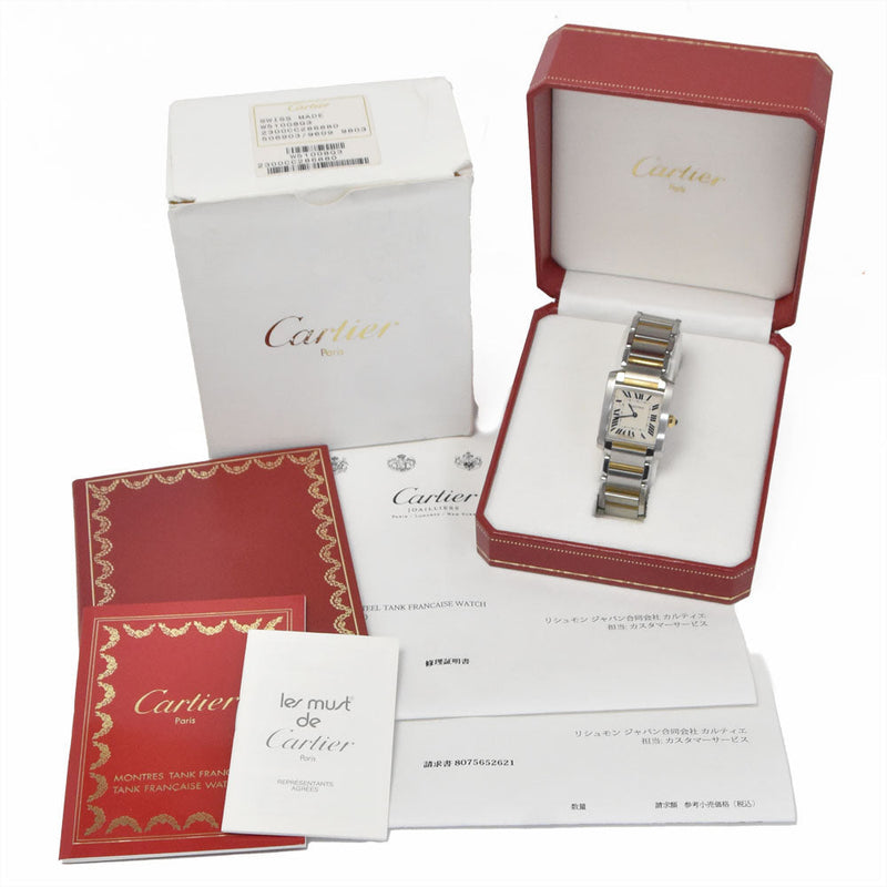 Cartier Tank Francaise Quartz Stainless Steel And Yellow Gold Watches