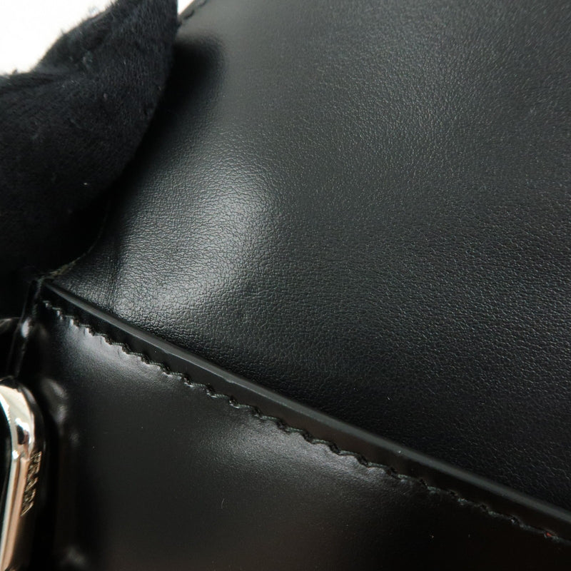 Prada Envelope Logo Clutch Spazzolato Leather Black