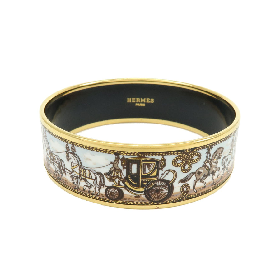 Hermes Caleche Bangle Enamel Multicolour Gold_plated Bijoux