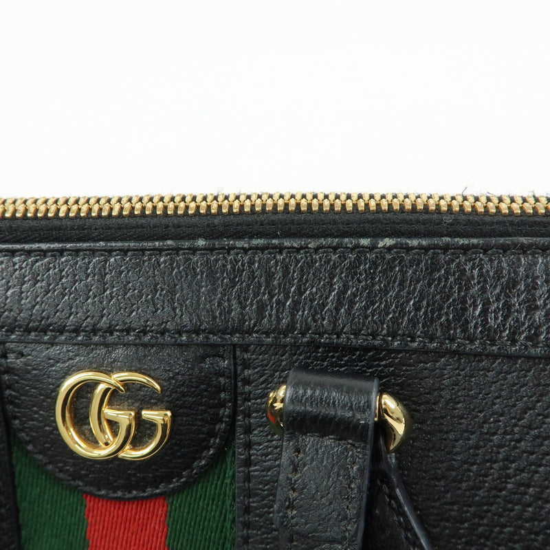 Gucci Ophidia Top Handle Leather Black Bag