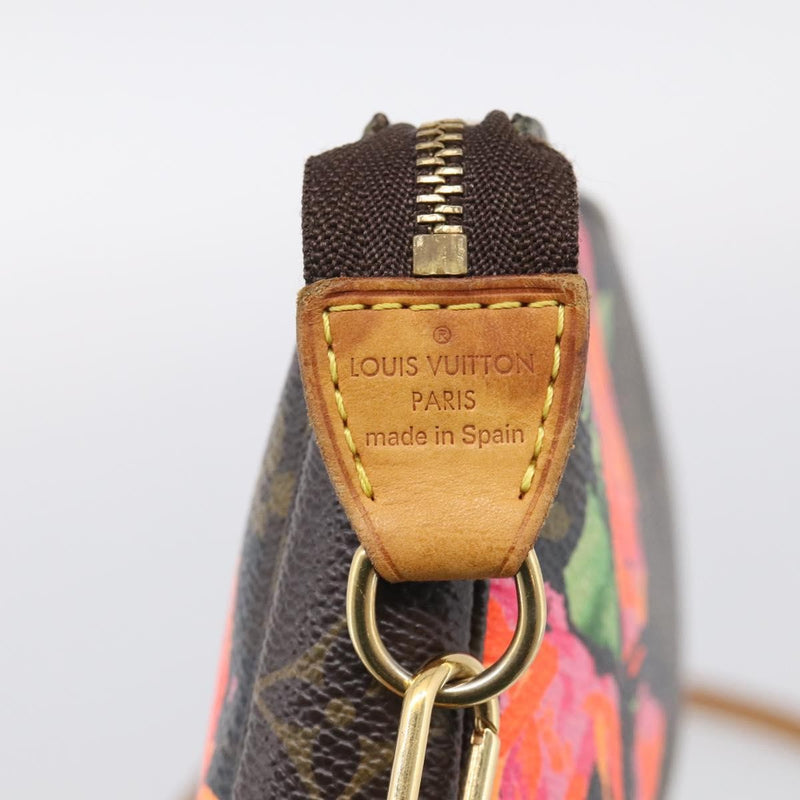 Louis Vuitton Pochette Accessoires Limited Edition Monogram Roses Multicolour Canvas Bag