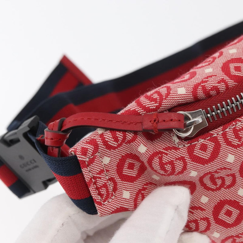 Gucci Childrens Belt Printed Coated Canvas Red Bag