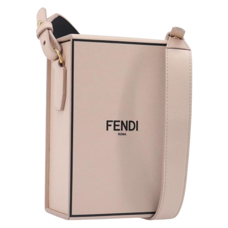 Fendi Logo Vertical Box Leather Pink Bag