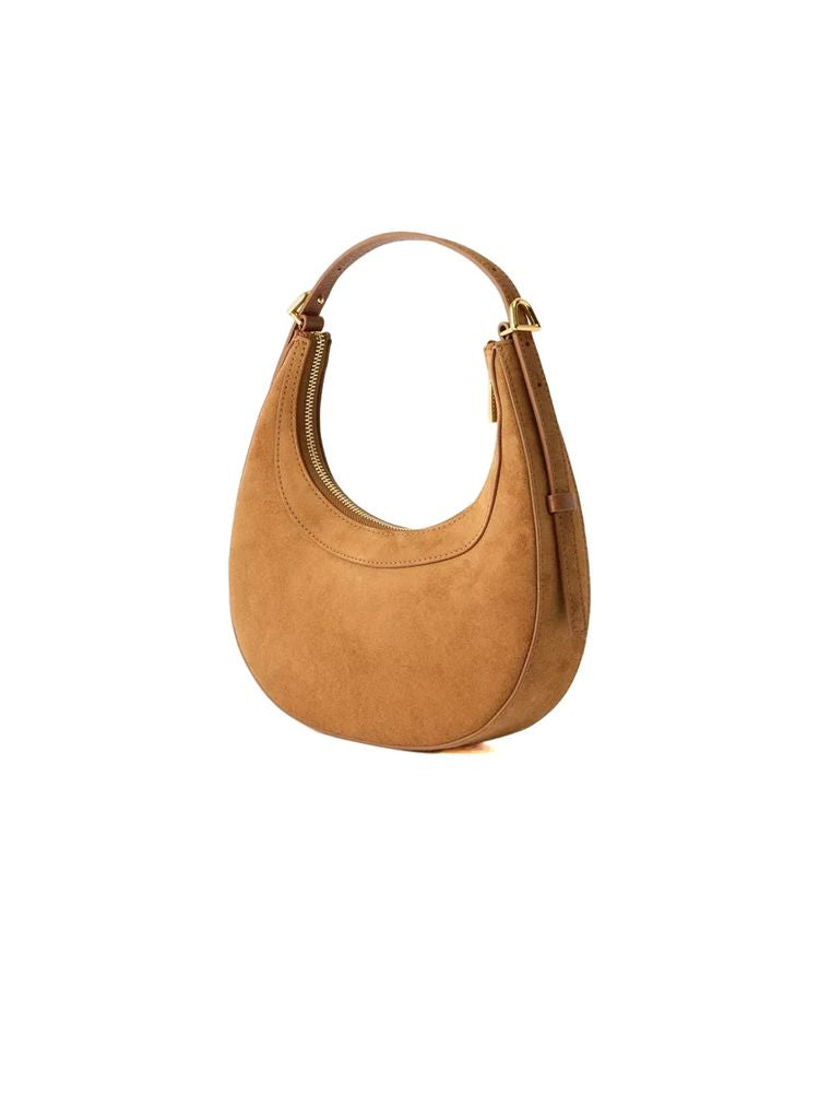 Coccinelle Suede And Leather Hobo Bag — Cognac Bovine