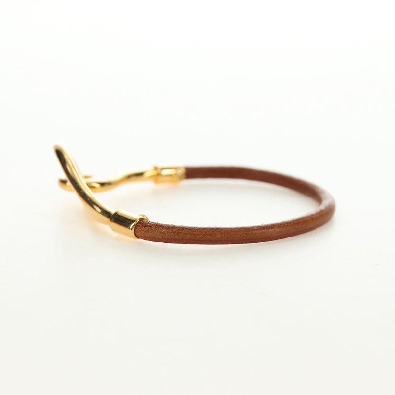 Hermes Jumbo Hook Braided Leather And Metal Brown Bijoux